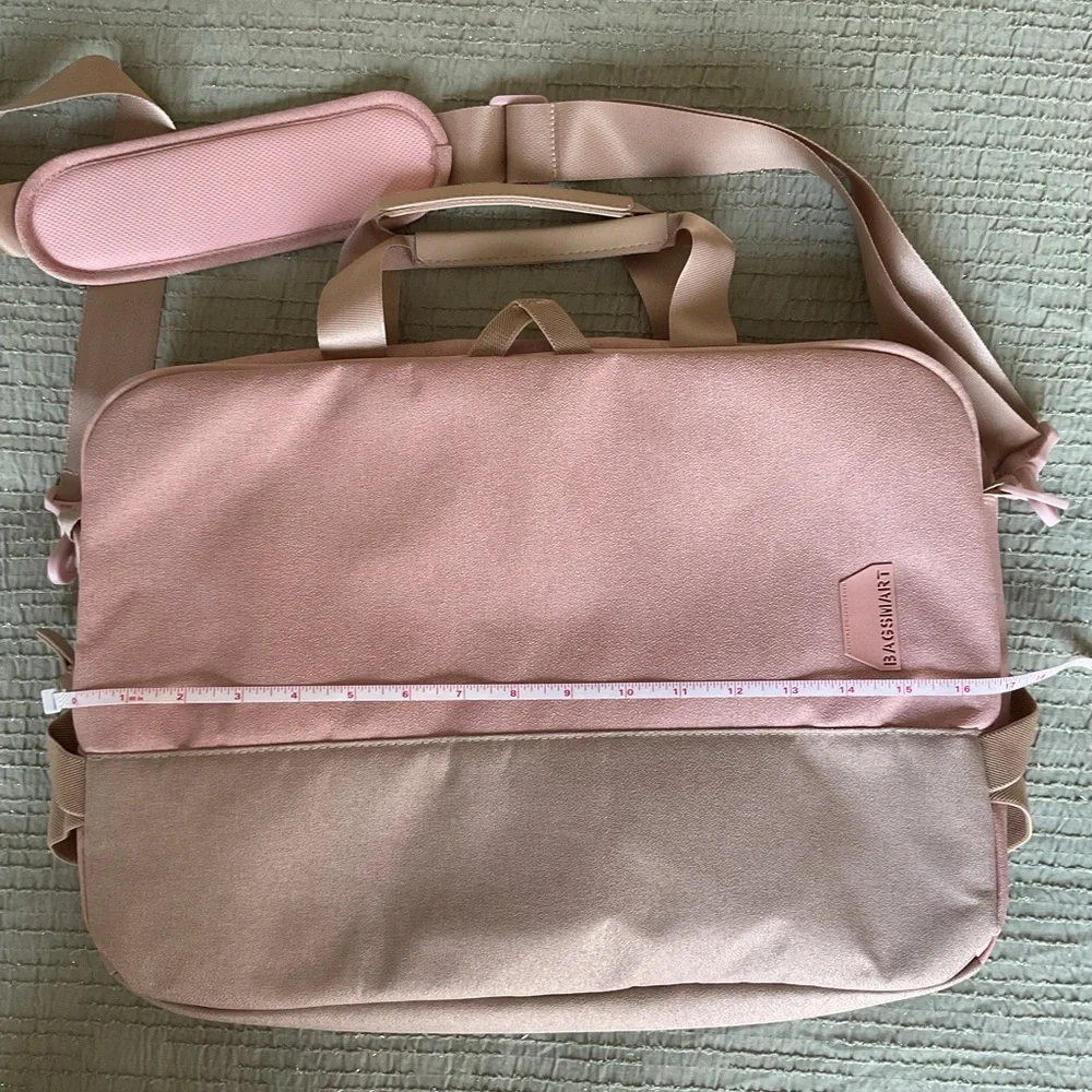 BAGSMART Pink Laptop Bag 15”-17” Work Travel Briefcase Messenger Organize New